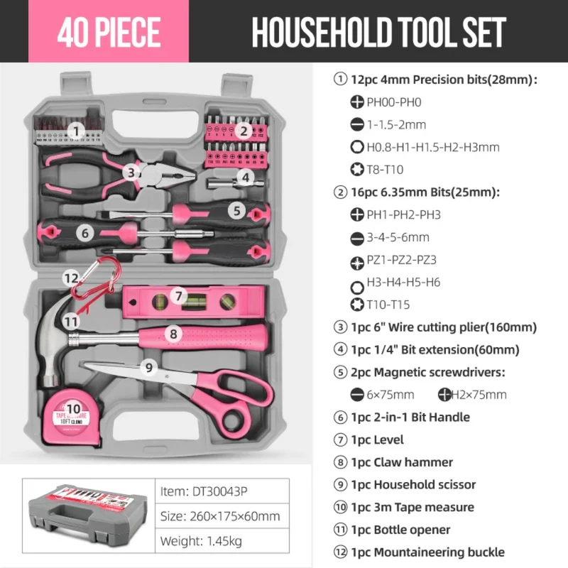 Miomu Kit de Herramientas Manuales 40 Piezas