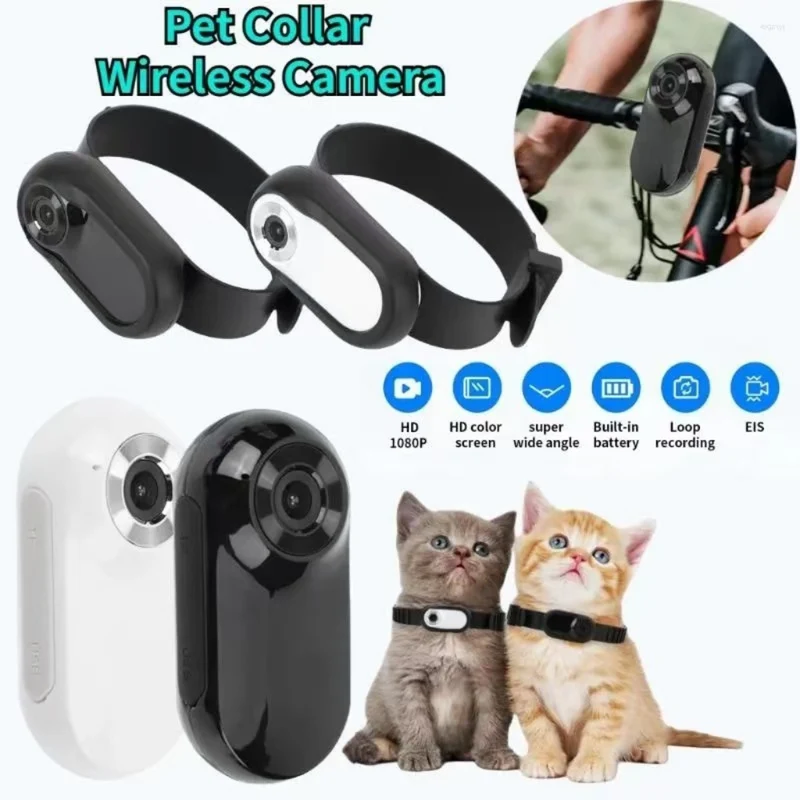 Miomu Cámara para Mascotas con Collar WiFi 1080P