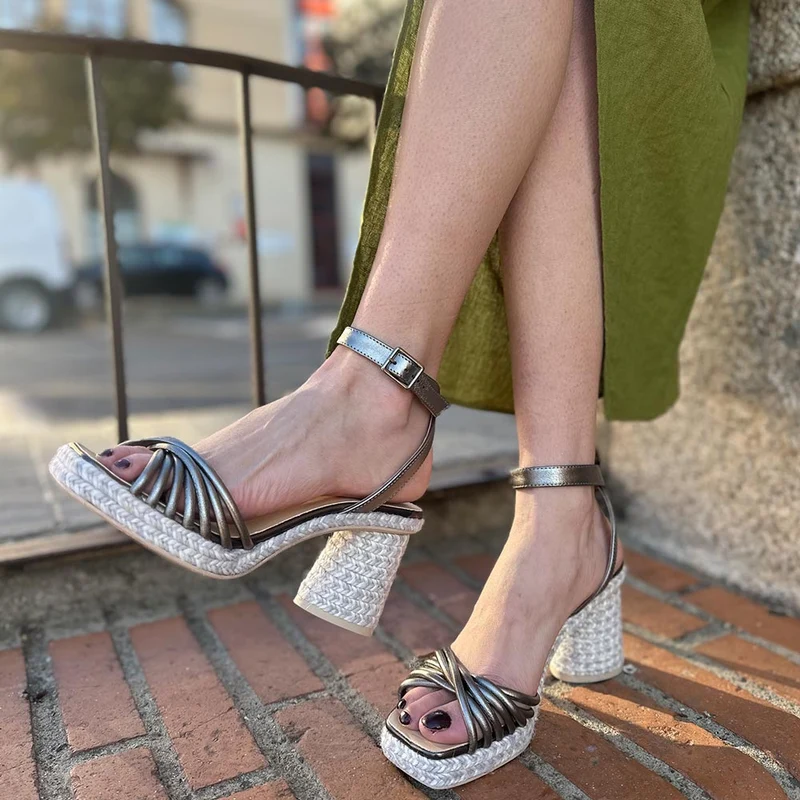 Sandalias de Esparto Gaimo Fusca Napa Pewter 0101 Cannes