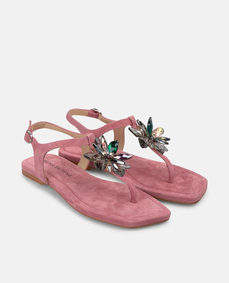 SANDALIA FLOR EFECTO CRISTAL