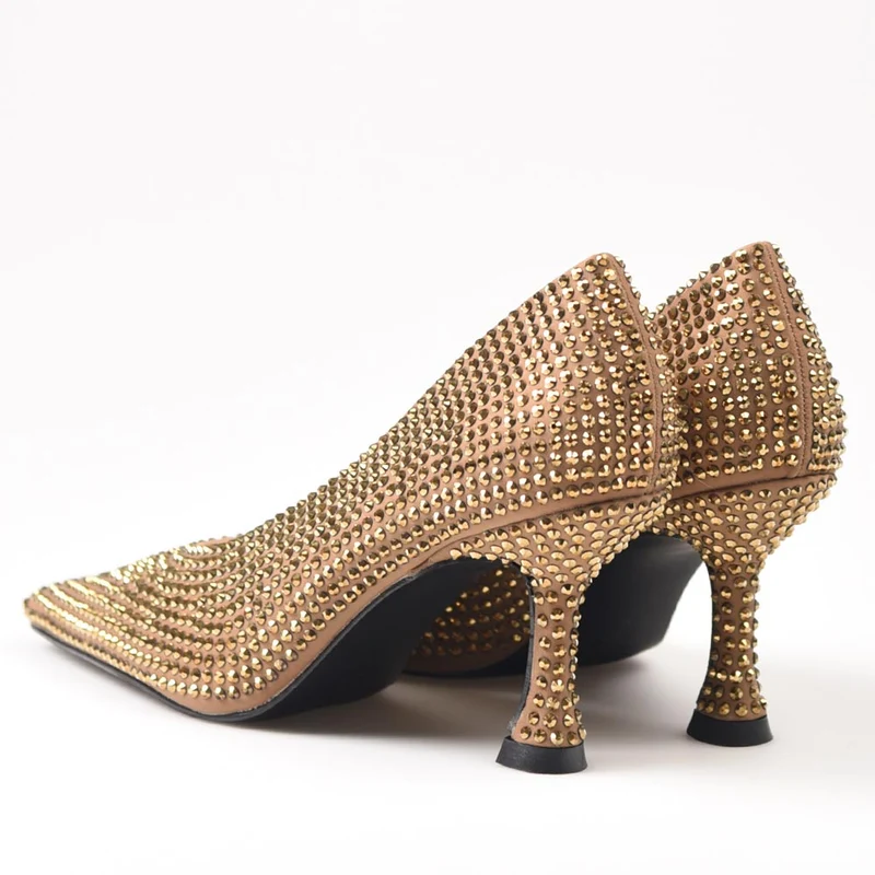 Zapatos de Salón Corina Brillos M3665 Camel