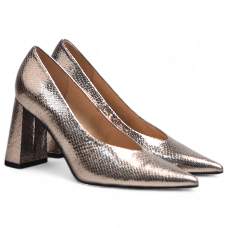 Zapatos de Salón Corina Serpiente M3650 Plomo