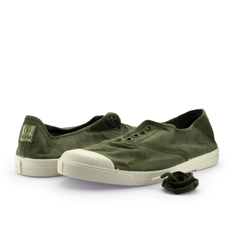 Zapatilla kaki lavado LONA3102 Natural World