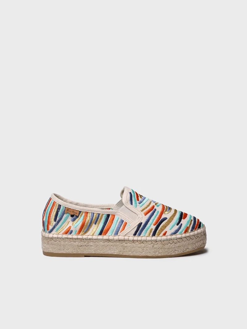 Alpargata de mujer bordada multicolor | POLA