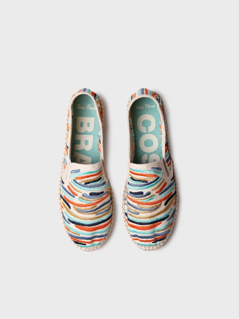 Alpargata de mujer bordada multicolor | POLA