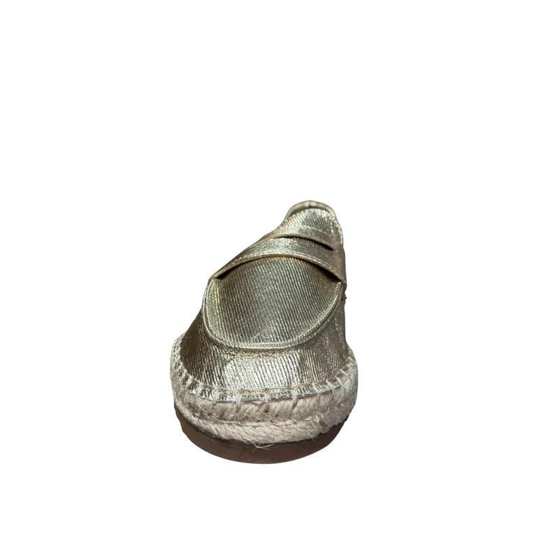 MUJER MOCASINES ESPARTO ORO