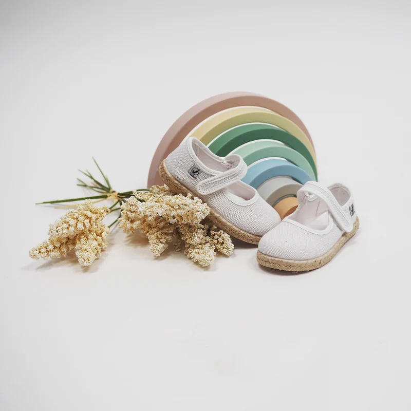 Zapatillas Javer Merceditas Lino 133-21 Blanco