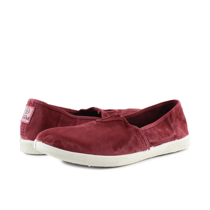 Zapatilla burdeos lavado LONA615-305 Natural World