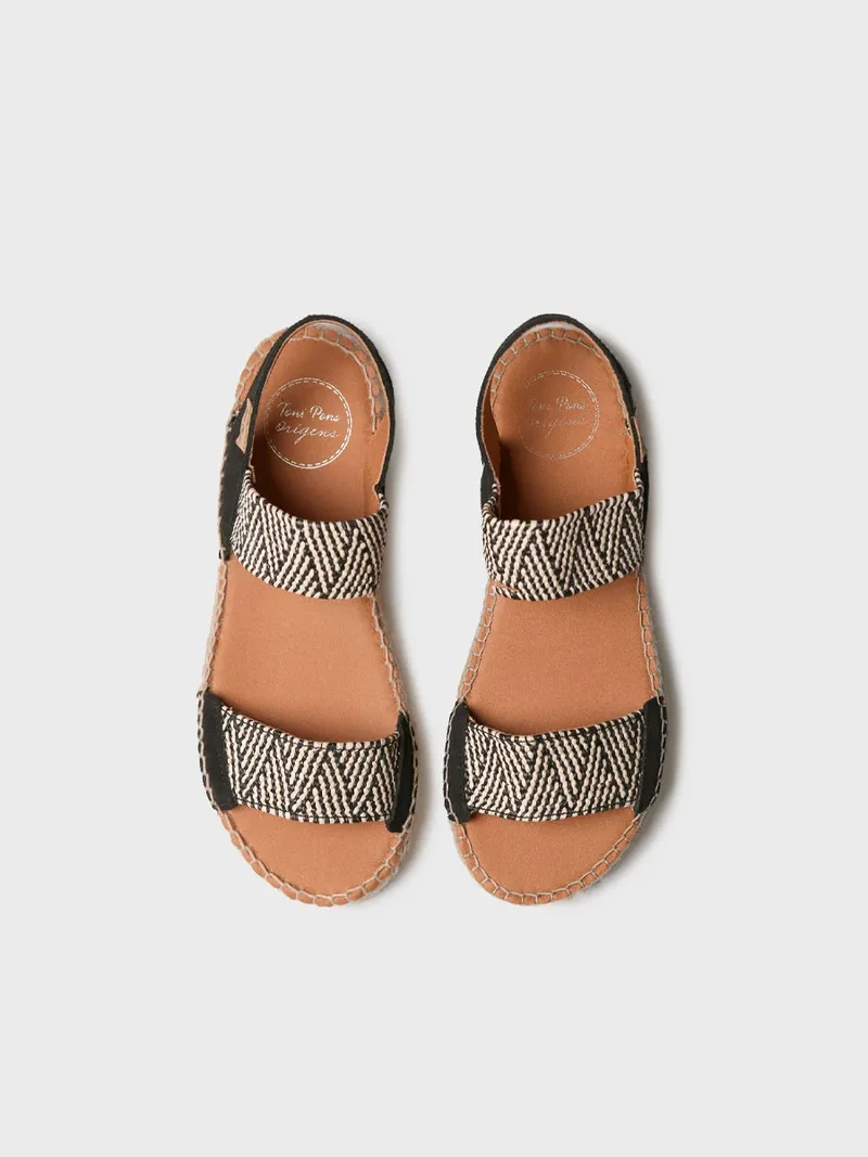 Alpargatas bicolor con tiras elásticas anchas | ELX