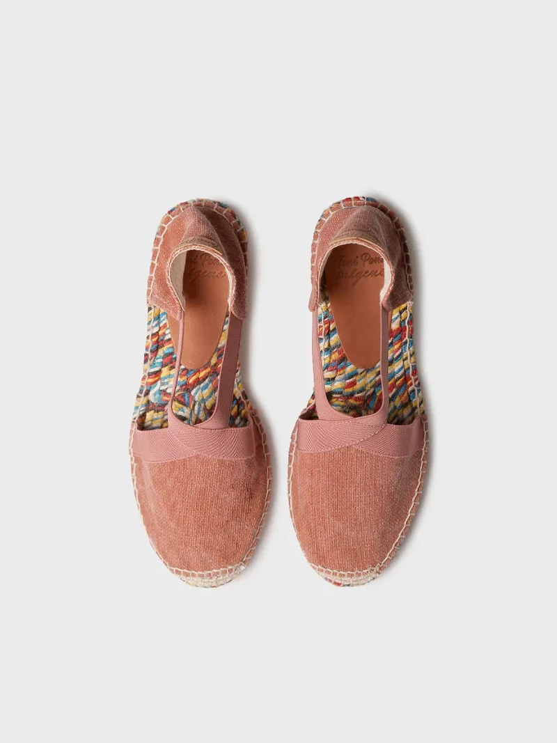 Alpargatas planas de mujer con elásticos y suela multicolor | ELBA