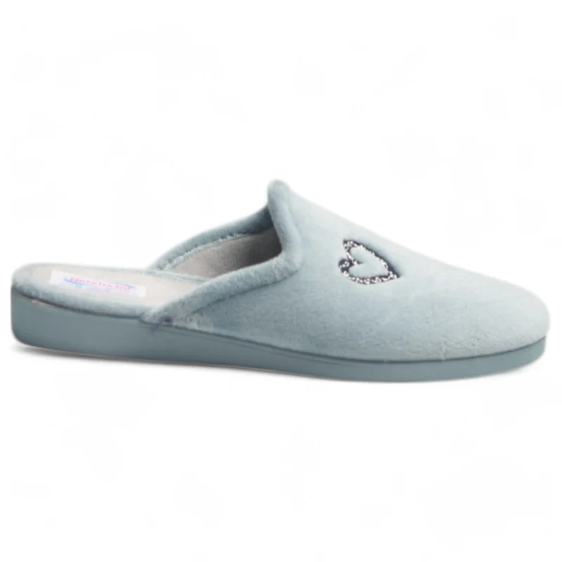 Zapatillas de Casa Natalia Gil Corazón Bordado 151 Azul