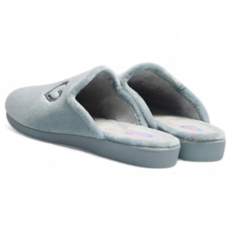Zapatillas de Casa Natalia Gil Corazón Bordado 151 Azul