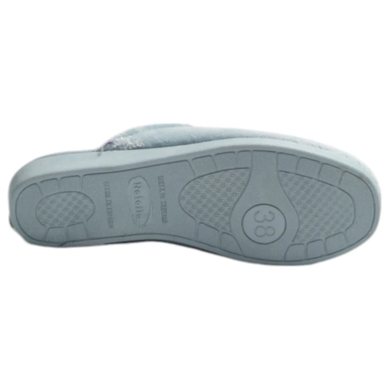 Zapatillas de Casa Natalia Gil Corazón Bordado 151 Azul
