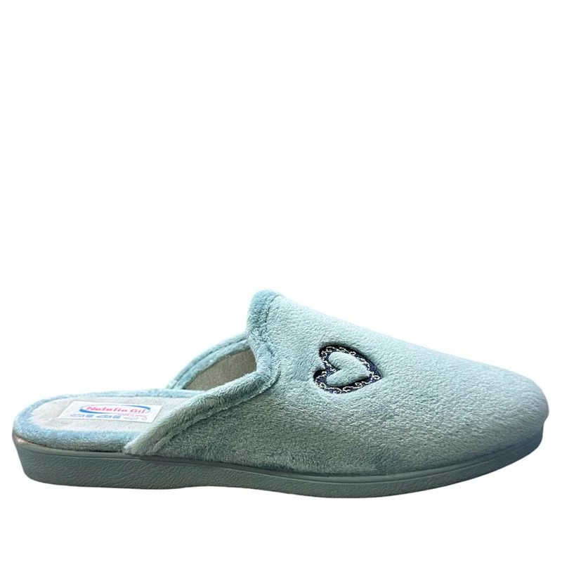 Zapatillas de Casa Natalia Gil Corazón Bordado 151 Azul