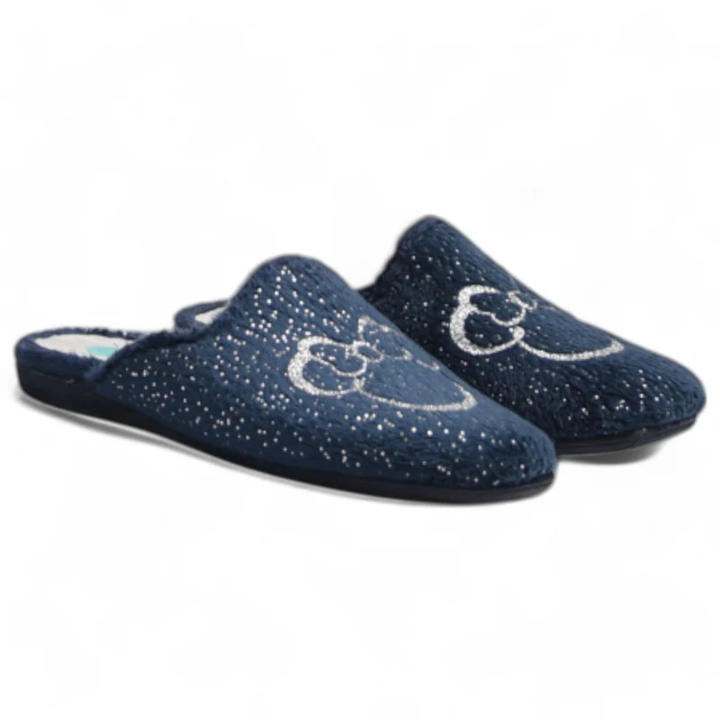 Zapatillas de Casa Natalia Gil Minnie Purpurina 5024 Marino