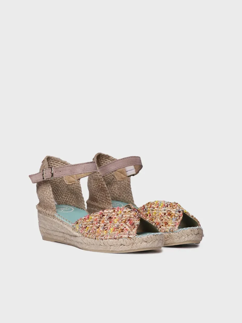 Alpargatas de cuña de mujer en tejido multicolor | BRUNA