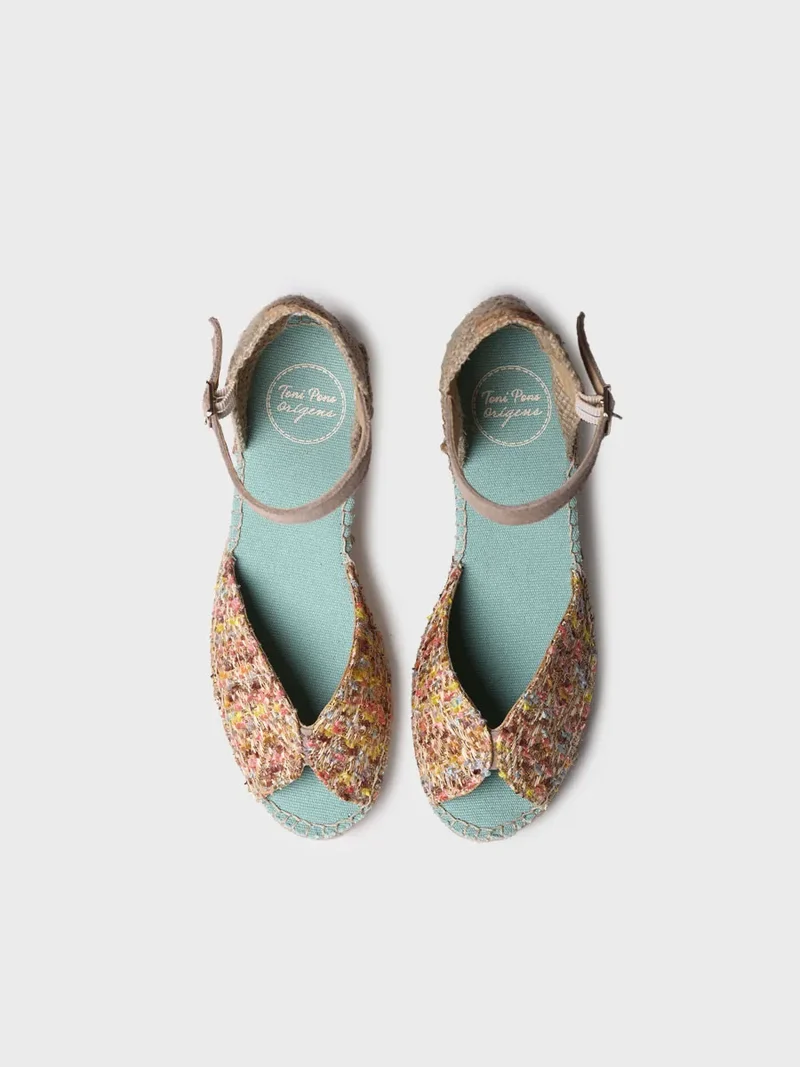 Alpargatas de cuña de mujer en tejido multicolor | BRUNA