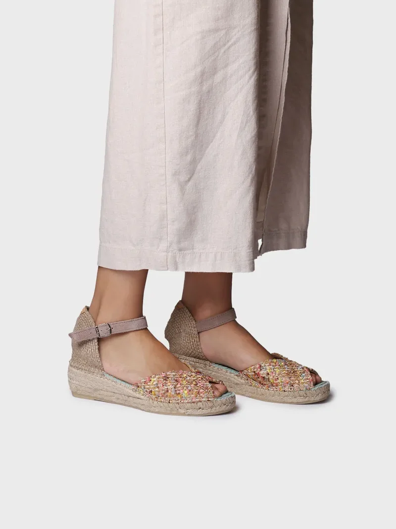 Alpargatas de cuña de mujer en tejido multicolor | BRUNA