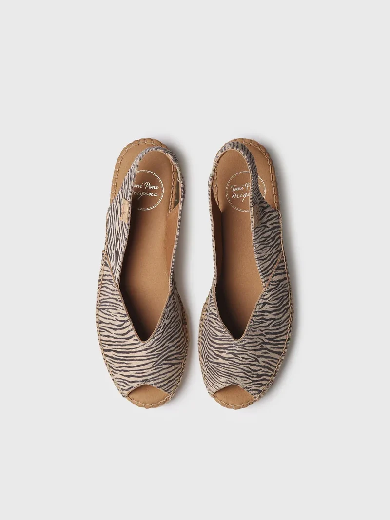Alpargatas de cuña de mujer en piel animal print | BERNIA-ZB