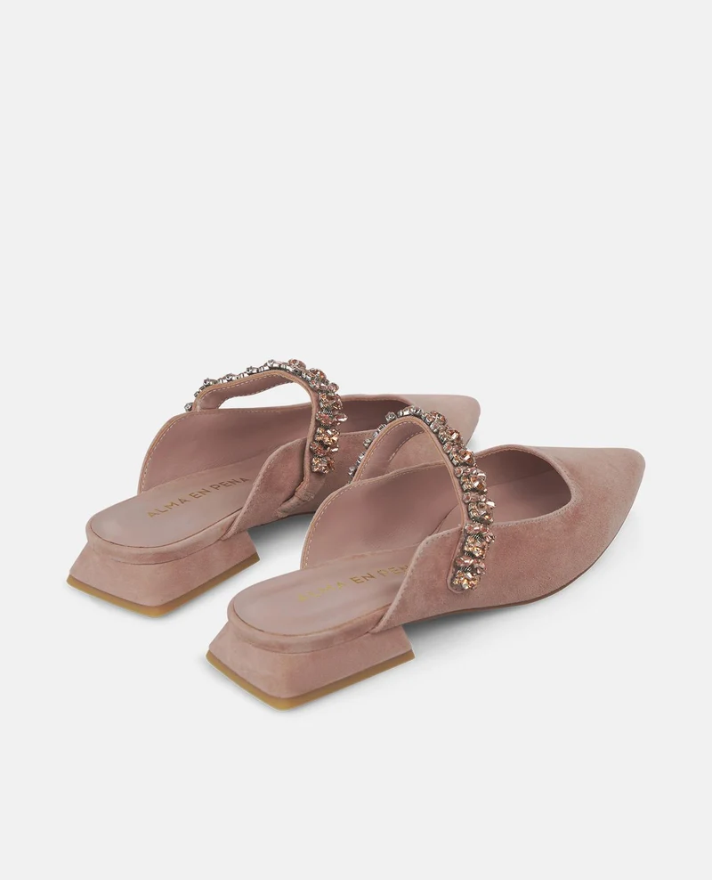 ZAPATO DESTALONADO TIRA PEDRERÍA