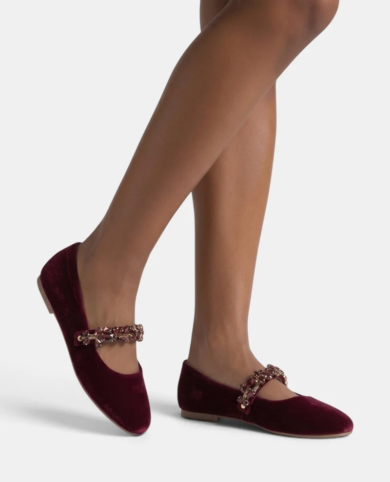 BAILARINAS DE TERCIOPELO CON HEBILLA