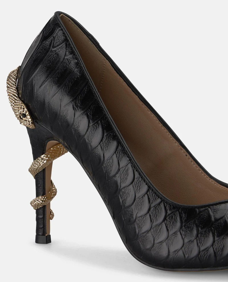 ZAPATO PIEL TACÓN CON SERPIENTE