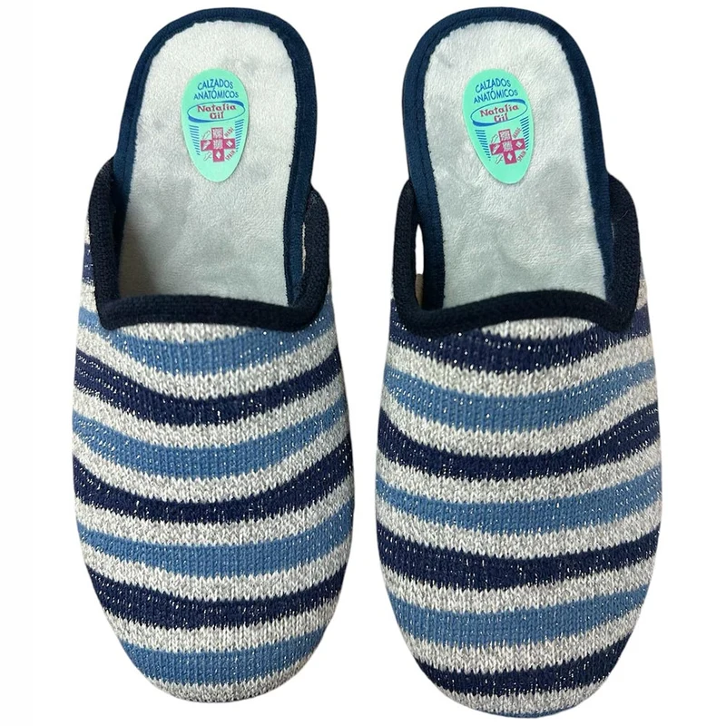 Zapatillas de Casa Natalia Gil Ondas Brillo 5003 Marino