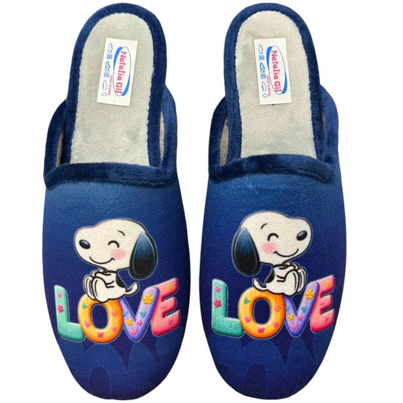 Zapatillas de Casa Natalia Gil Snoopy Love 158 Marino