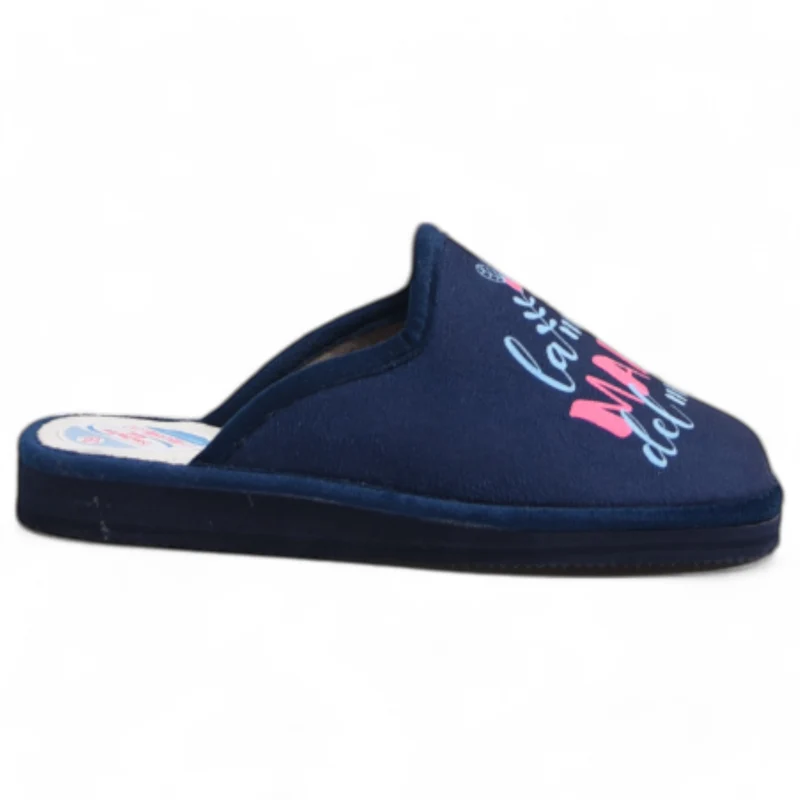 Zapatillas de Casa Natalia Gil La Mejor Madre del Mundo 614 Marino