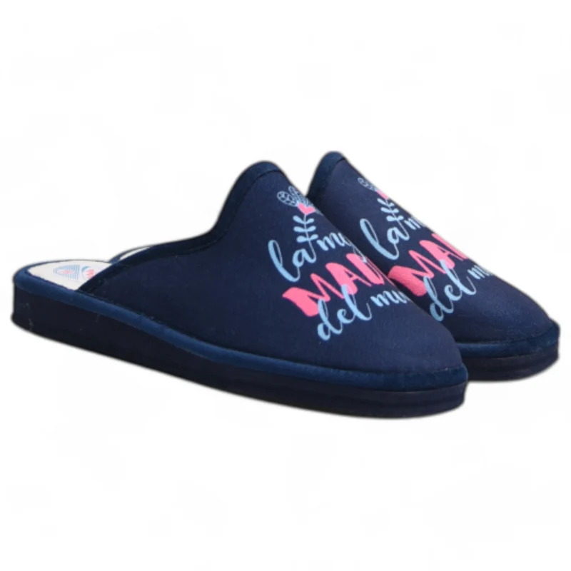 Zapatillas de Casa Natalia Gil La Mejor Madre del Mundo 614 Marino