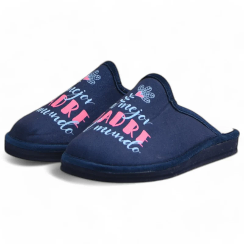 Zapatillas de Casa Natalia Gil La Mejor Madre del Mundo 614 Marino