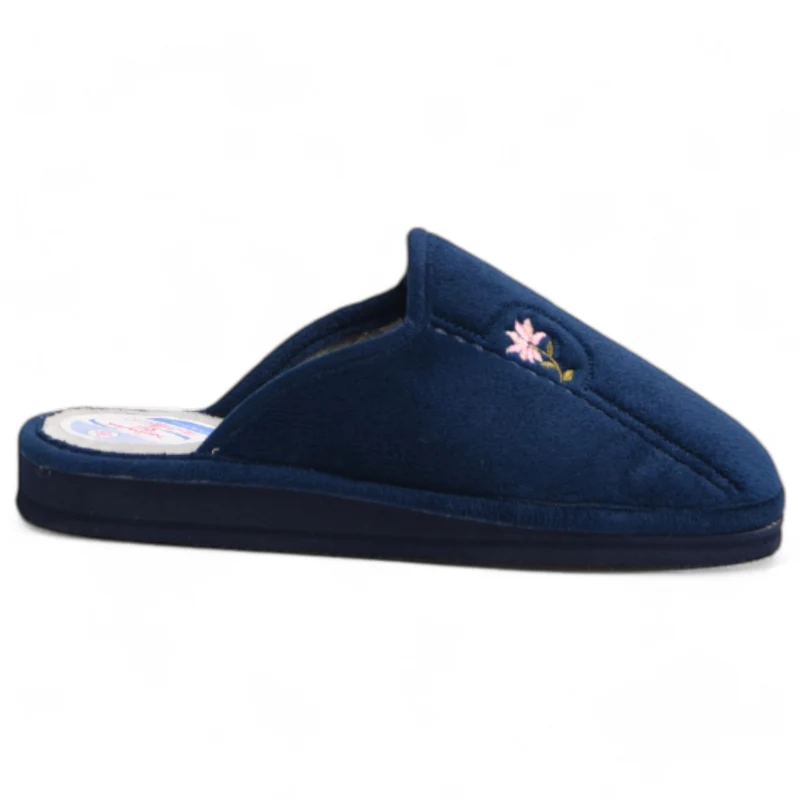 Zapatillas de Casa Natalia Gil Florecita Rosita 698 Marino