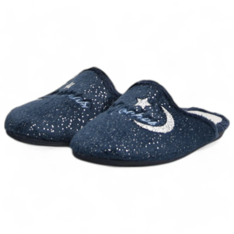 Zapatillas de Casa Natalia Gil Buenas Noches Purpurina 5025 Marino