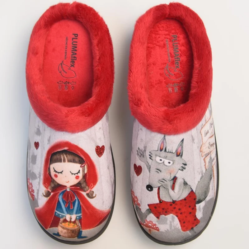 Zapatillas de Casa Plumaflex Lobo 12213 Rojo