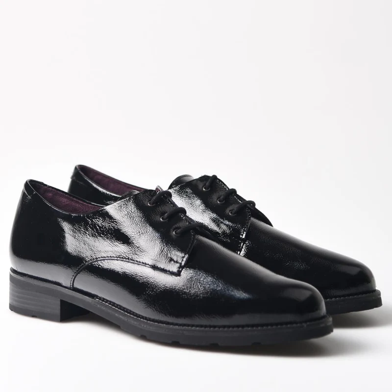 Zapatos Pitillos Blúcher Charol 10181 Negro