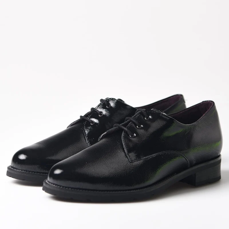 Zapatos Pitillos Blúcher Charol 10181 Negro