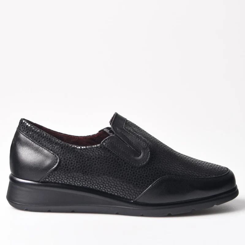 Zapatos Pitillos Ancho Especial Copete 10011 Negro