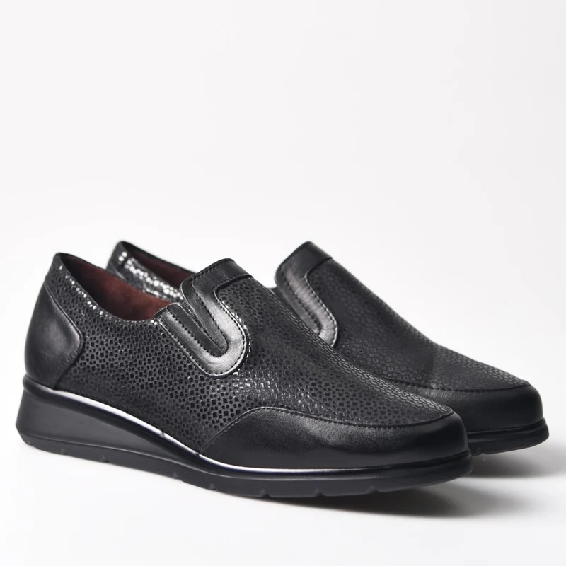Zapatos Pitillos Ancho Especial Copete 10011 Negro