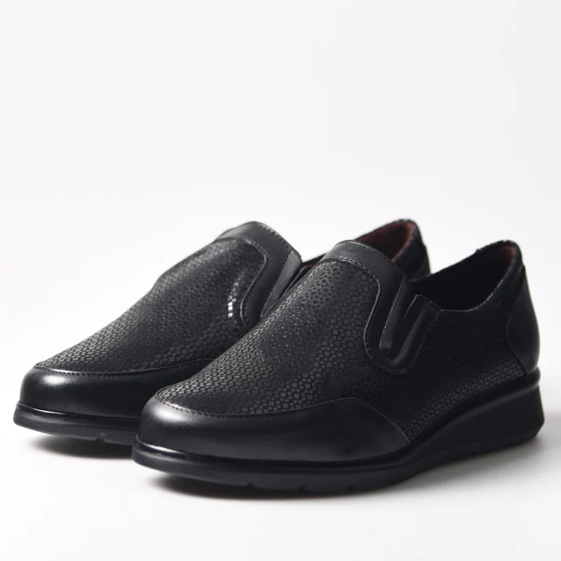 Zapatos Pitillos Ancho Especial Copete 10011 Negro