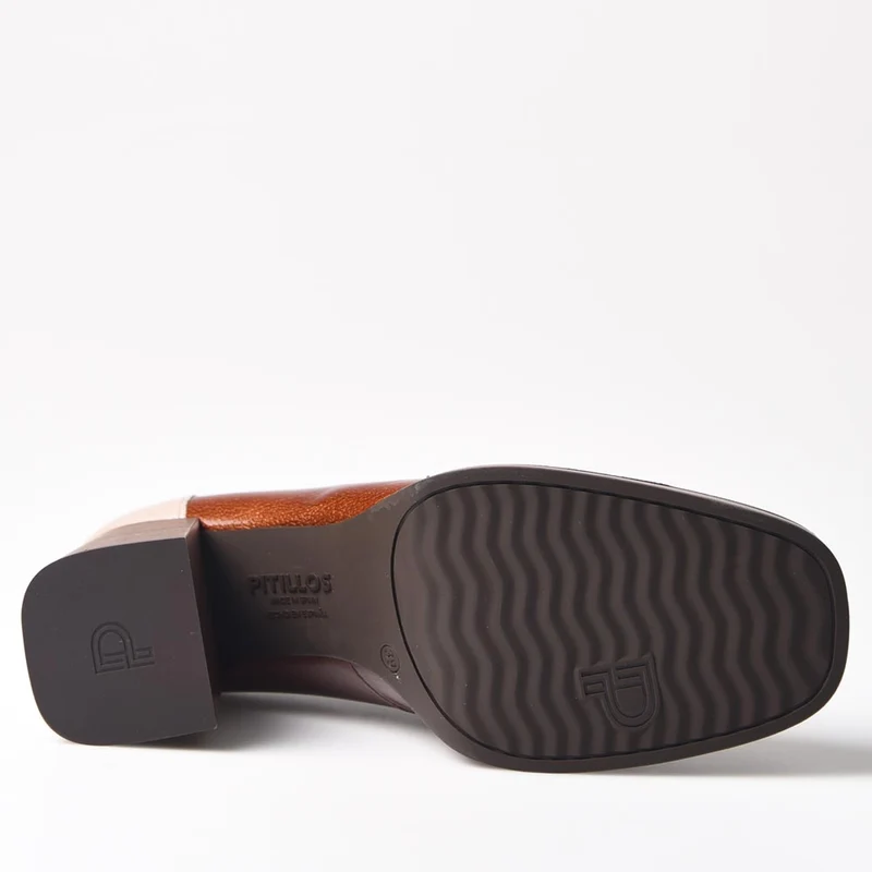 Zapatos Pitillos Tacón Antifaz 10196 Cuero Piedra