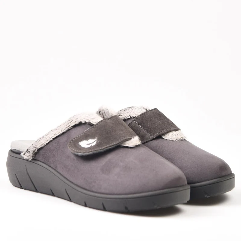 Zapatillas de Casa Plumaflex Abierta Velcro 14113 Gris