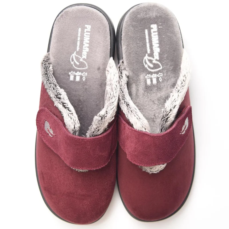 Zapatillas de Casa Plumaflex Abierta Velcro 14113 Burdeos