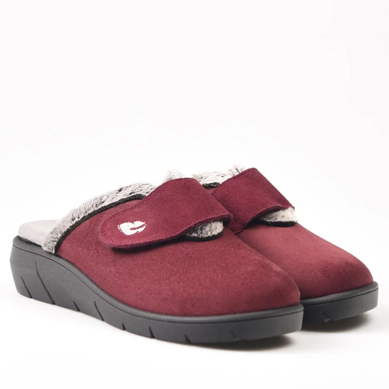 Zapatillas de Casa Plumaflex Abierta Velcro 14113 Burdeos