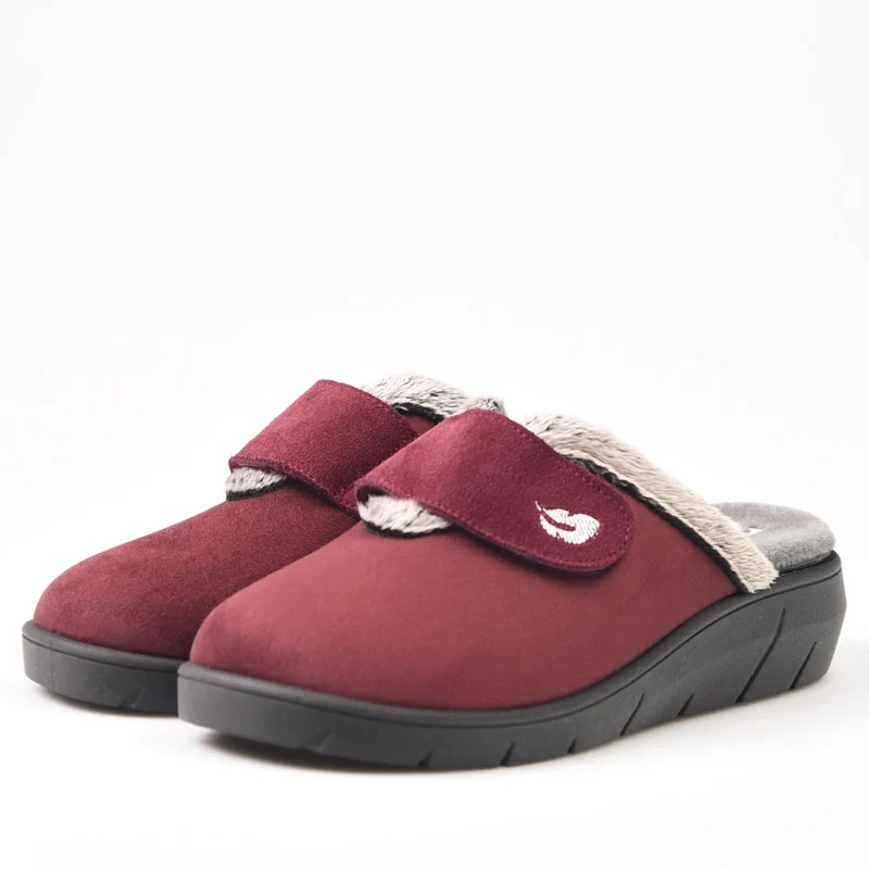 Zapatillas de Casa Plumaflex Abierta Velcro 14113 Burdeos