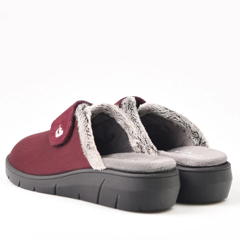 Zapatillas de Casa Plumaflex Abierta Velcro 14113 Burdeos