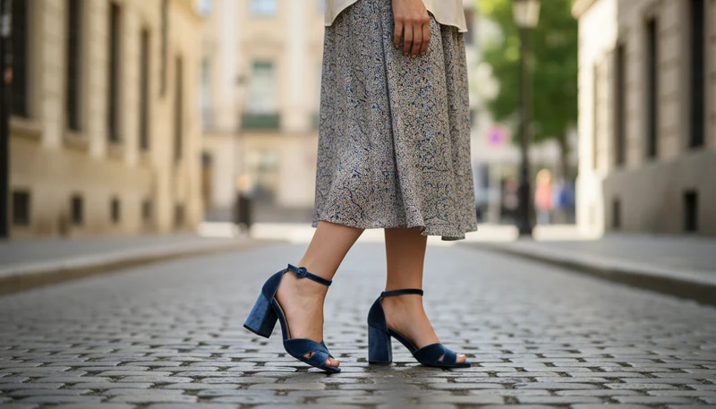 MUJER FIESTA TACON AZUL