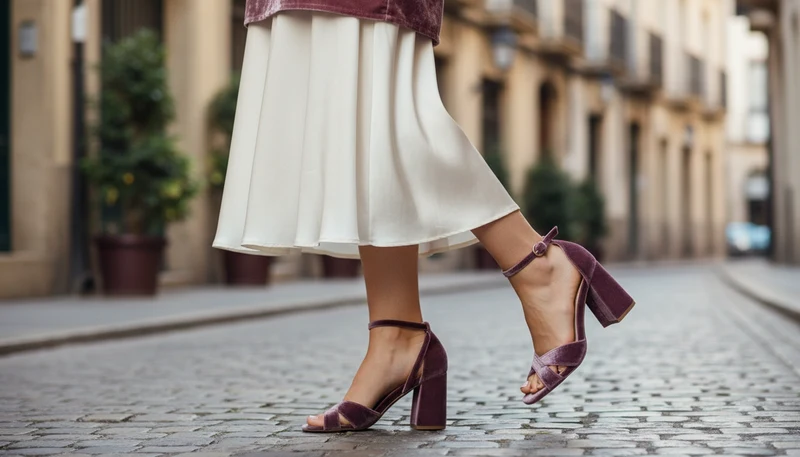MUJER FIESTA TACON MALVA