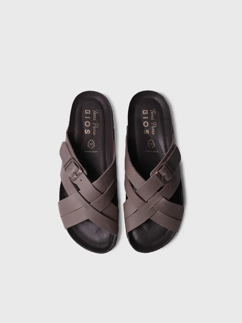 Sandalias de hombre de piel con tiras cruzadas | GALATSI-PE