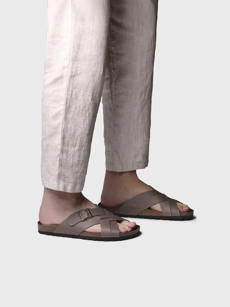 Sandalias de hombre de piel con tiras cruzadas | GALATSI-PE