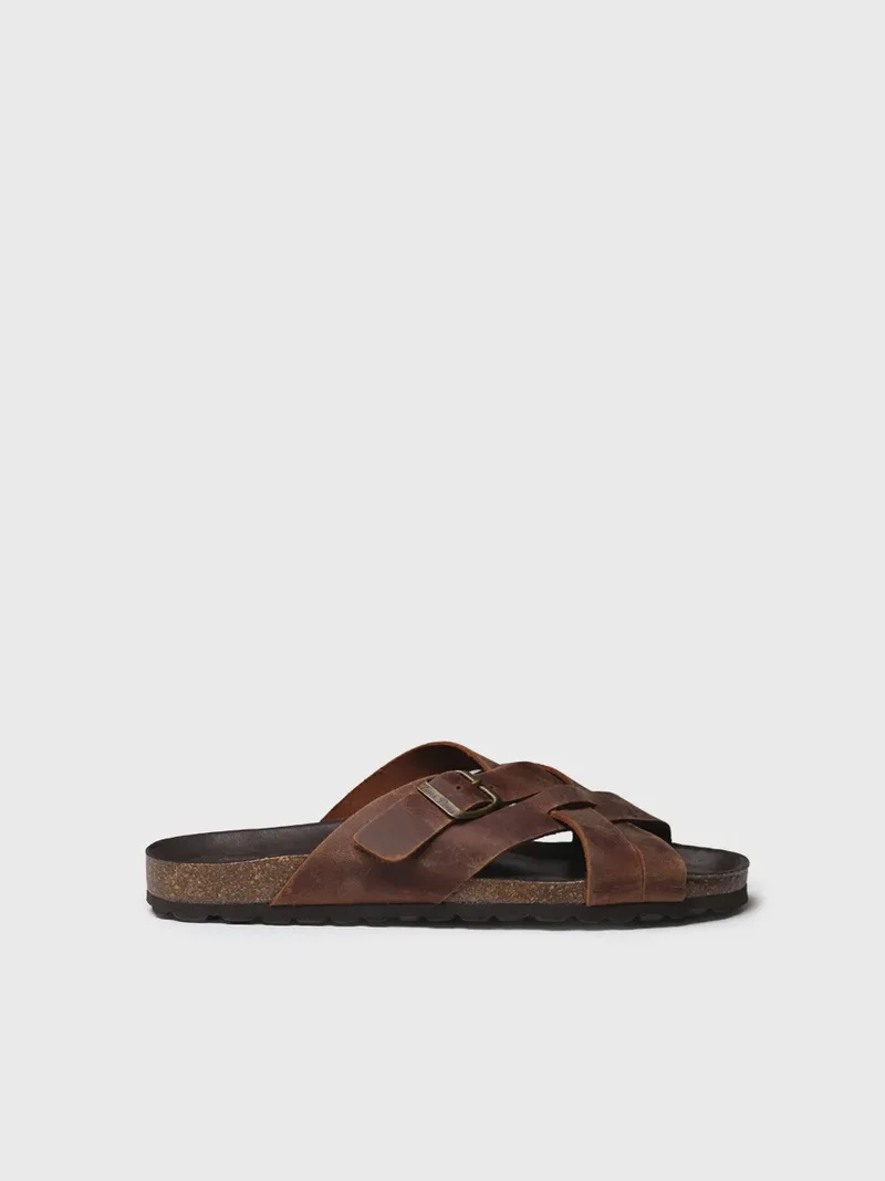 Sandalias de hombre de piel con tiras cruzadas | GALATSI-PE